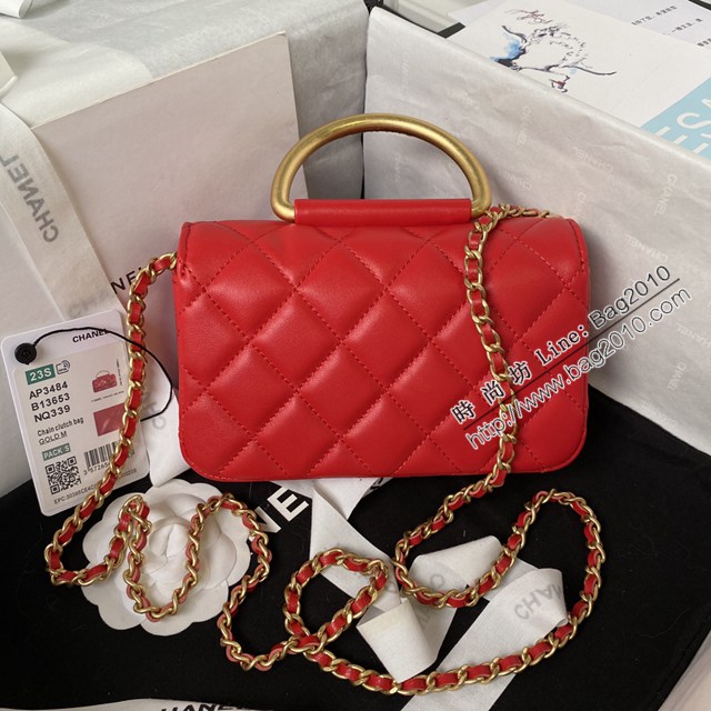 Chanel專櫃新款鏈條斜挎女包 AP3484 香奈兒23B金屬手環翻蓋手機包 djc6167